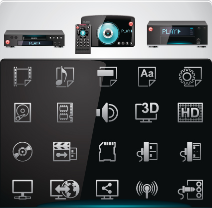 Vector set of Modern appliances HD icons 01