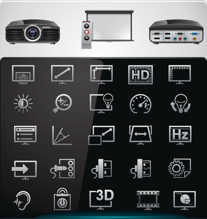 Vector set of Modern appliances HD icons 02