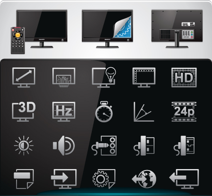 Vector set of Modern appliances HD icons 03