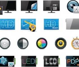 Vector set of Modern appliances HD icons 04