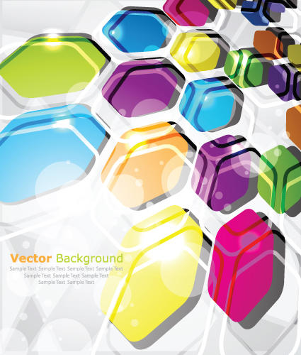 Multicolor Geometry elements backgrounds vector 05