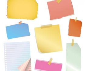 Multicolor Message paper and paper clip vector 01