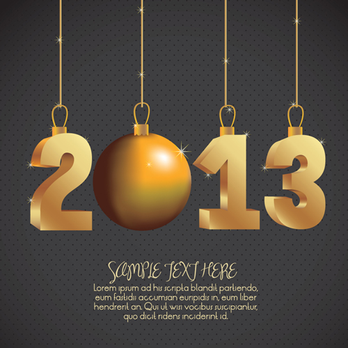 Vector set of Creative New Year 2013 design elements 01