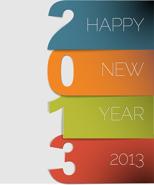 Vector set of Creative New Year 2013 design elements 03