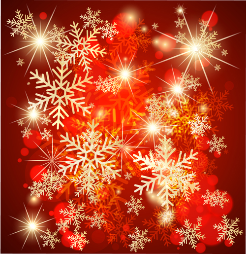 Ornate Red Christmas Backgrounds vector material 05