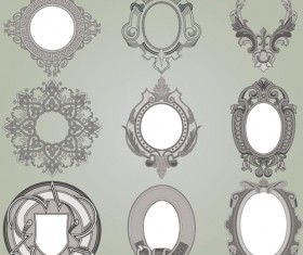 Retro Patterns with frameworks design elements vector 02