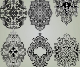 Retro Patterns with frameworks design elements vector 03