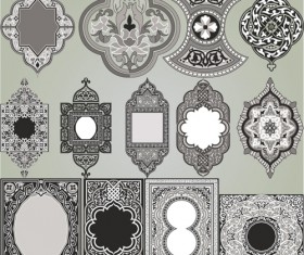 Retro Patterns with frameworks design elements vector 10