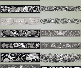 Retro Patterns with frameworks design elements vector 11