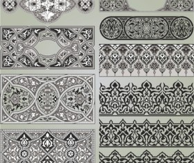 Retro Patterns with frameworks design elements vector 14