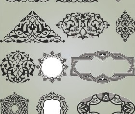 Retro Patterns with frameworks design elements vector 15
