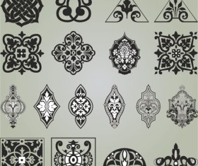 Retro Patterns with frameworks design elements vector 07