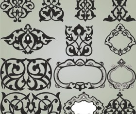 Retro Patterns with frameworks design elements vector 08