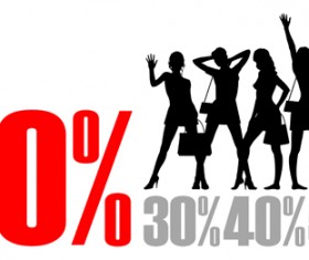 Set of Poster discount design elements vector graphics 02