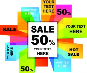 Set of Poster discount design elements vector graphics 04