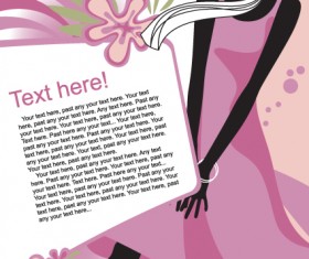 Poster Fashion girl design elements vector 02