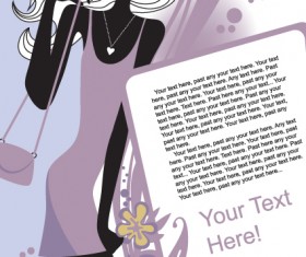 Poster Fashion girl design elements vector 03