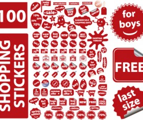 Set of Vivid Price tags and stickers vector material 03