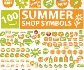 Set of Vivid Price tags and stickers vector material 04