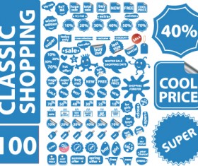 Set of Vivid Price tags and stickers vector material 05