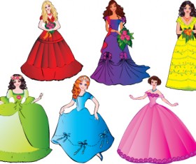 Different Princess design elements vector graphic 01