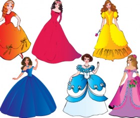 Different Princess design elements vector graphic 03