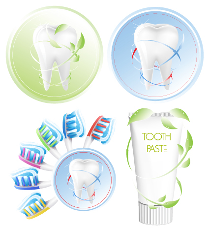 Protect teeth design elements vector graphics 05