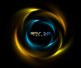 Rainbow with black background vector set 01