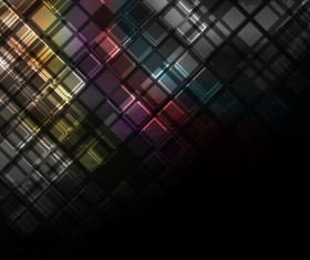 Rainbow with black background vector set 04