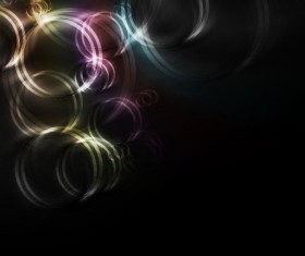 Rainbow with black background vector set 05