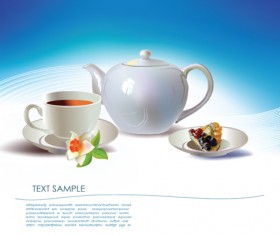 Vivid dishes elements vector graphics 01