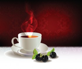 Vivid dishes elements vector graphics 02