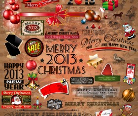 Retro Object 2013 Xmas elements vector