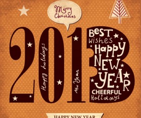 Creative Retro style 2013 figures design elements vector 01