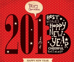 Creative Retro style 2013 figures design elements vector 02