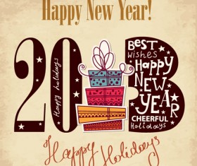 Creative Retro style 2013 figures design elements vector 03