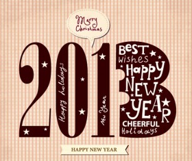 Creative Retro style 2013 figures design elements vector 04