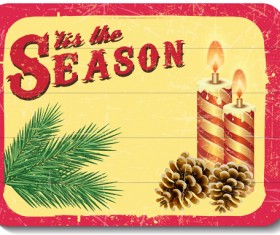 Retro Garbage Xmas card design vector set 02