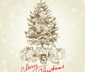 Retro Garbage Xmas card design vector set 03