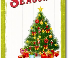 Retro Garbage Xmas card design vector set 04