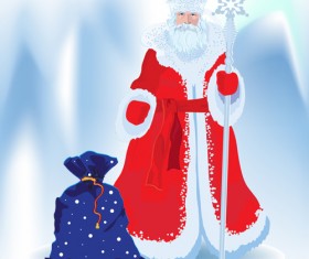 Set of Russian style Christmas elements vector graphic 02