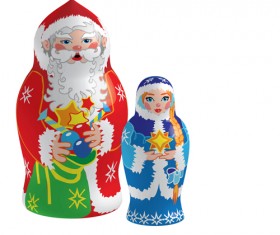 Set of Russian style Christmas elements vector graphic 04