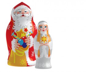 Set of Russian style Christmas elements vector graphic 05