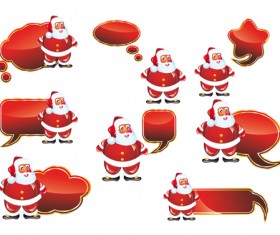 Santa and Speech Bubbles red texture vector