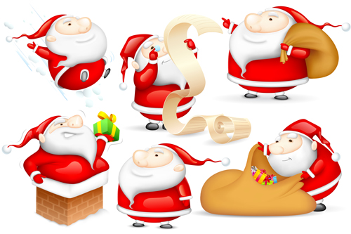 Amusing Christmas Santa Claus elements vector set 04