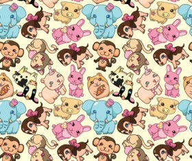 Cute Seamless pattern design vector 01