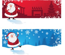 Various cute Santas elements vector material 01