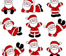 Various cute Santas elements vector material 02