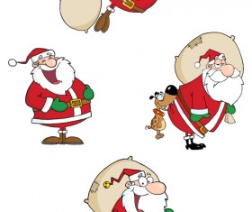 Various cute Santas elements vector material 03