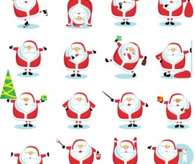 Various cute Santas elements vector material 04